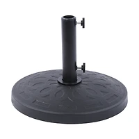 9 Ft Outdoor Patio Market Umbrella with Decorative Round Resin Base