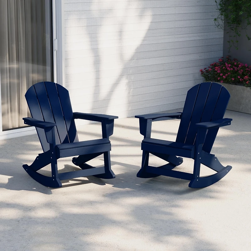 WestinTrends Outdoor Patio Porch Rocking Adirondack Chair (Set of 2)