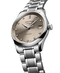 Longines Women's Swiss Automatic Master Diamond (1/20 ct. t.w.) Stainless Steel Bracelet Watch 34mm