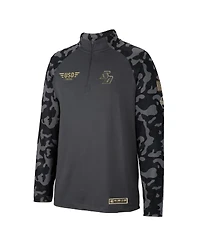 Men's Colosseum Charcoal San Diego Toreros Oht Military-Inspired Appreciation Long Range Raglan Quarter-Zip Jacket