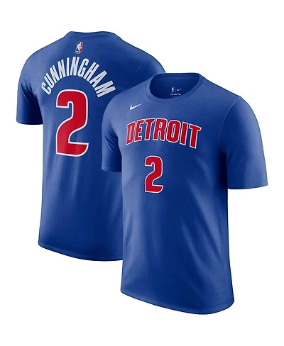 Men's Nike Cade Cunningham Blue Detroit Pistons Icon 2022/23 Name and Number Performance T-shirt