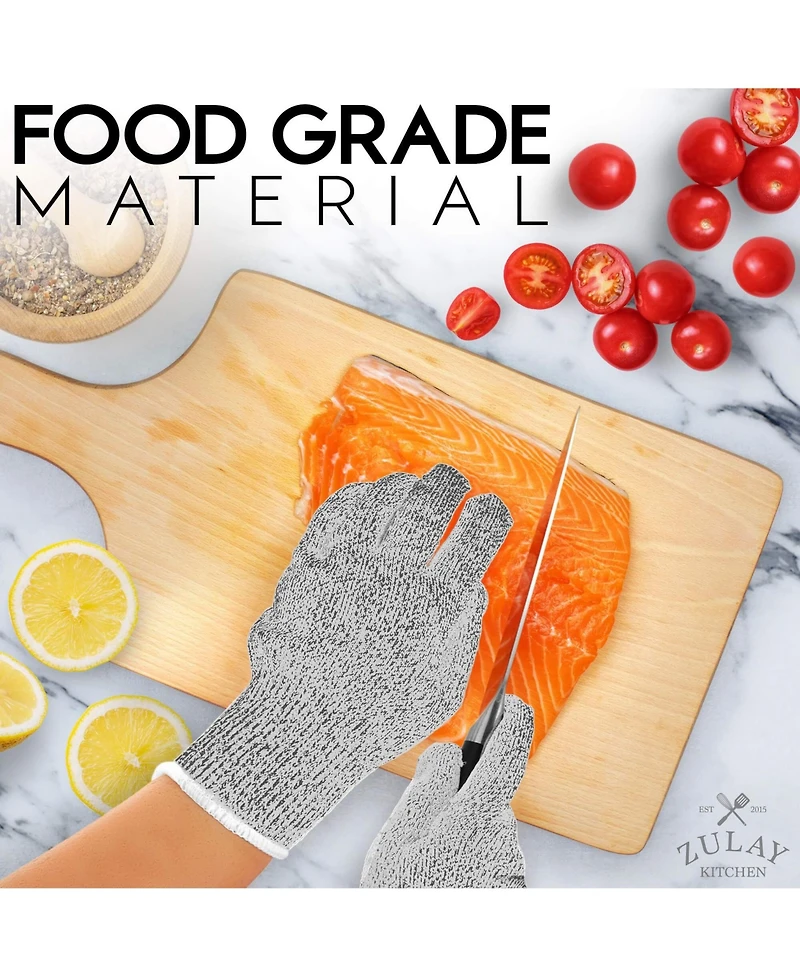 Cut Resistant Gloves Food Grade Level 5 Protection - Comfortable Safety Work