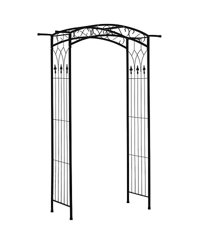 Outsunny 83" Decorative Metal Garden Arch Arbor for Backyard Wedding Decor
