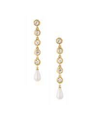 Ettika Elegantly Modern Crystal Earrings in 18K Gold Plating