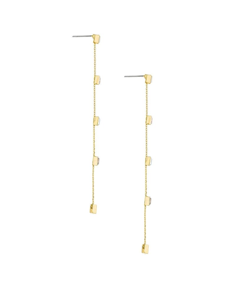Ettika Linear Baguette Earrings 18K Gold Plating
