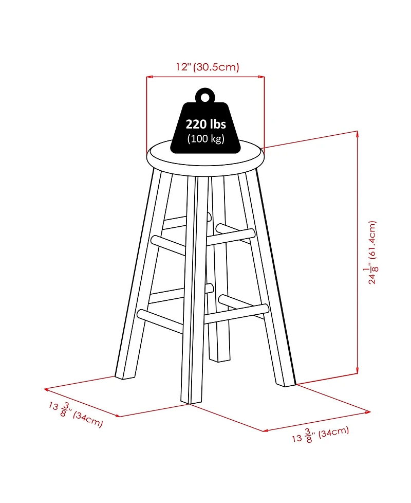 Winsome Ivy 24.2" Wood Counter Stool