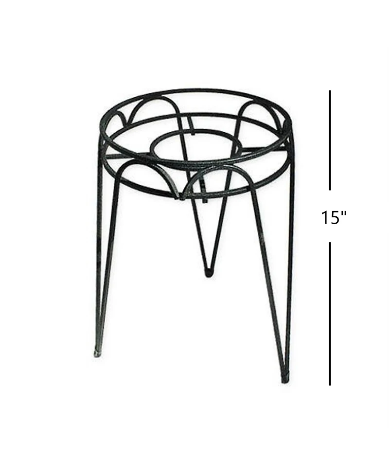 Border Concepts 72240 Wrought Iron Hampton Plant Stand, 15-Inch, Black