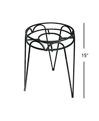 Border Concepts 72240 Wrought Iron Hampton Plant Stand, 15-Inch, Black