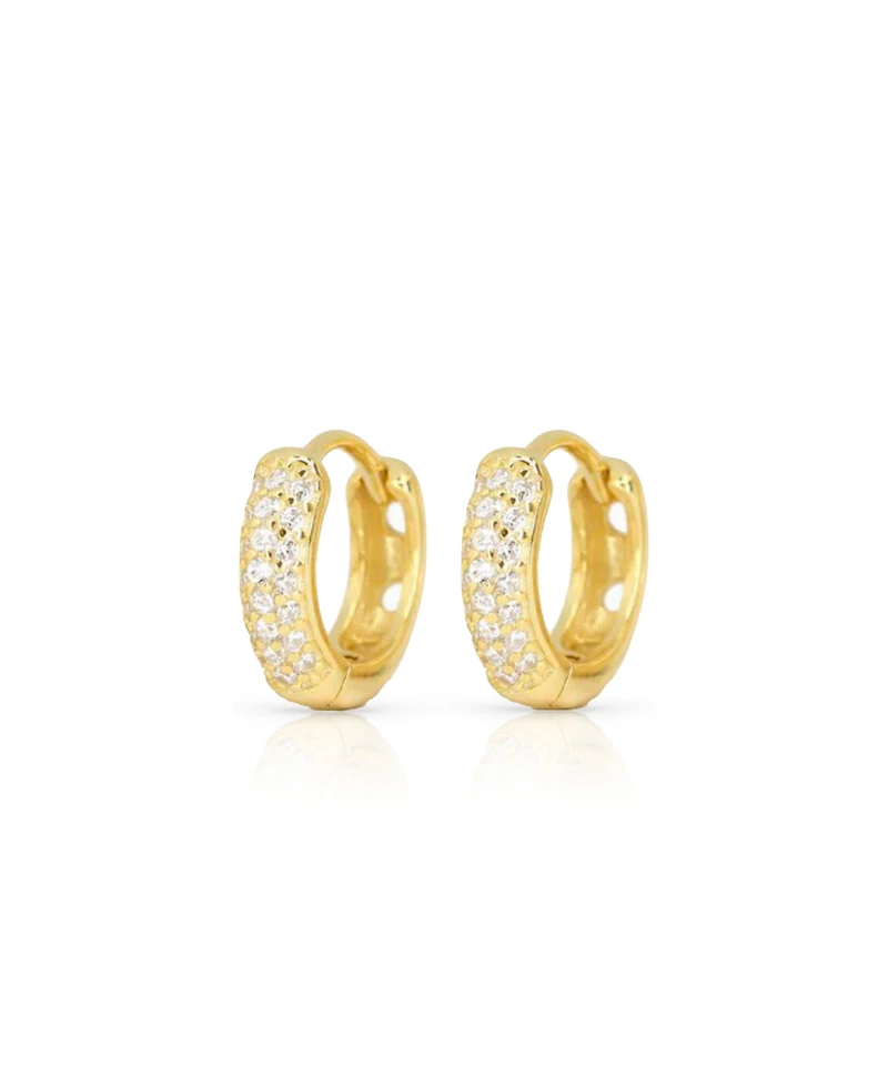 Ben Oni Chrissy Pave Huggie Hoop Earrings