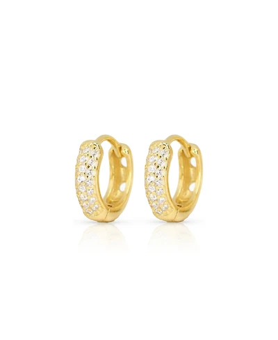 Ben Oni Chrissy Pave Huggie Hoop Earrings