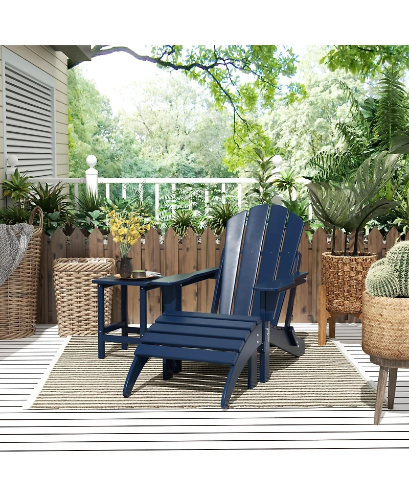 WestinTrends Adirondack Folding Chair with Ottoman and Side Table Set