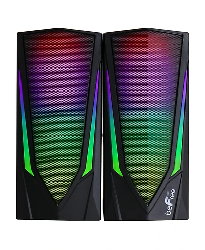 beFree Sound 2.0 Computer Gaming Speakers with Led Rgb Lights