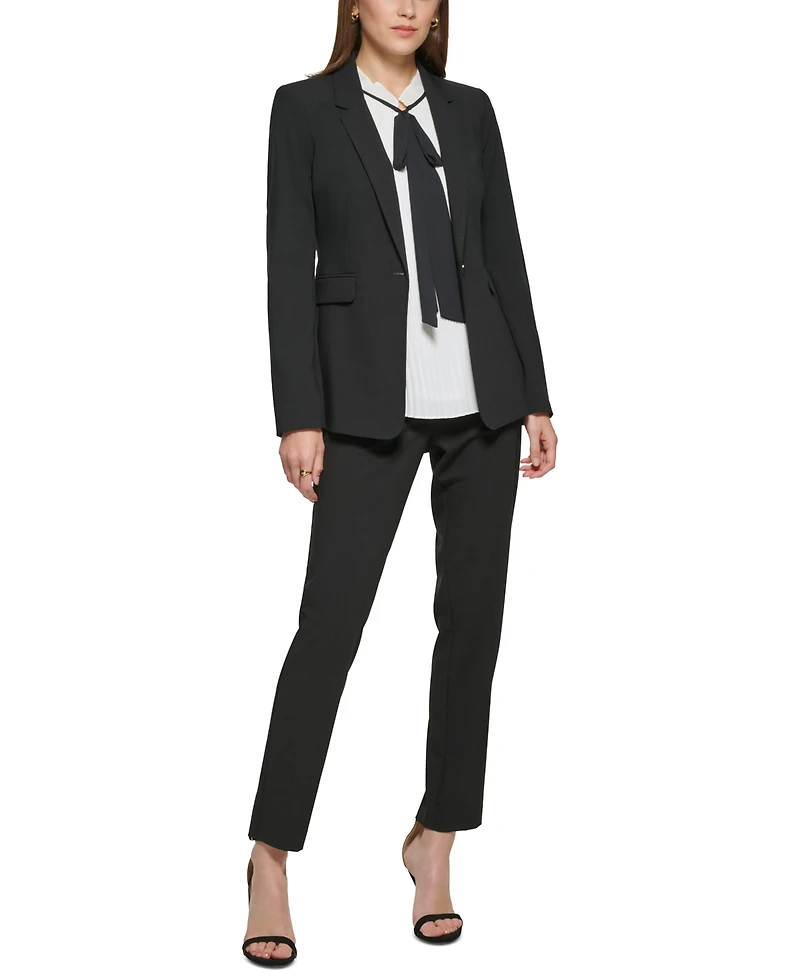 Dkny Petites Pick-Stitch Single-Button Blazer, Created for Macy's