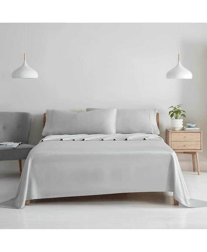 Aston and Arden Eucalyptus Tencel Queen Sheet Set, 1 Flat Sheet, 1 Fitted Sheet, 2 Pillowcases, Ultra Soft Fabric, Breathable and Cooling, Eco-Friendl