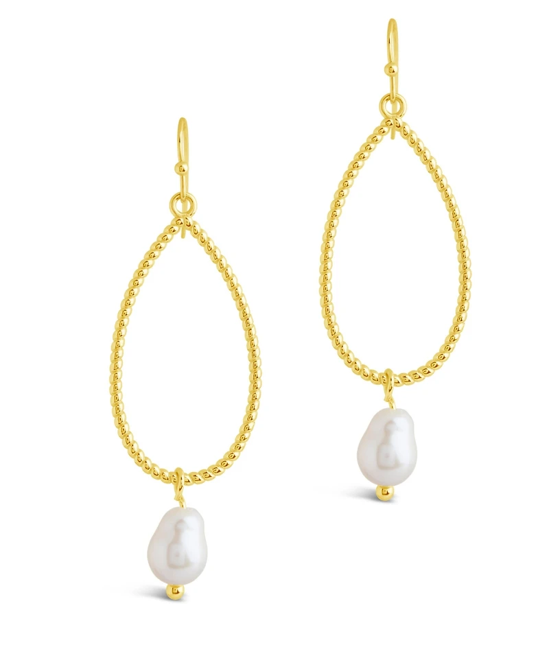Sterling Forever Elyse Dangle Cultured Freshwater Pearl Earrings