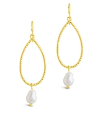 Sterling Forever Elyse Dangle Cultured Freshwater Pearl Earrings