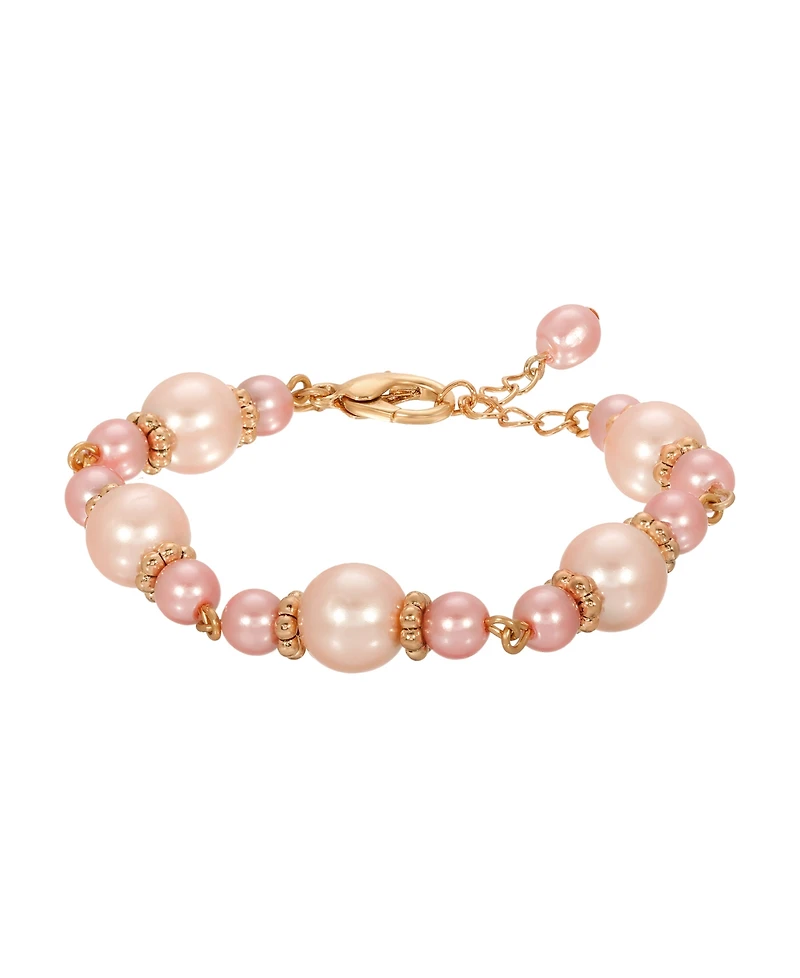 2028 Pink Imitation Pearl Bracelet