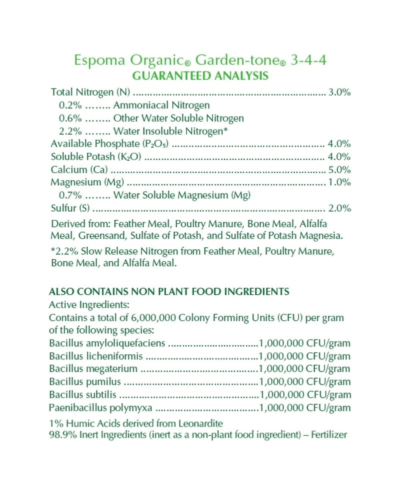 Espoma Organic Garden-Tone for Herbs & Vegetable Food, 18 Bag