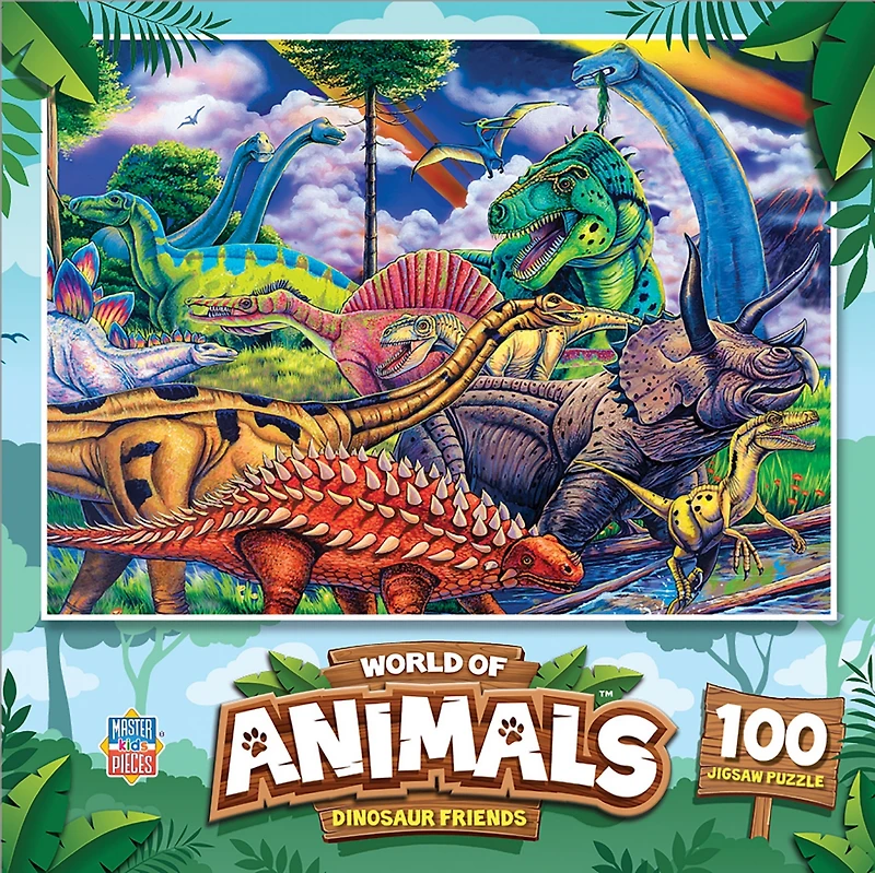 Masterpieces World of Animals Dinosaur Friends 100 Piece Jigsaw Puzzle