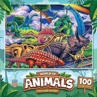 Masterpieces World of Animals Dinosaur Friends 100 Piece Jigsaw Puzzle