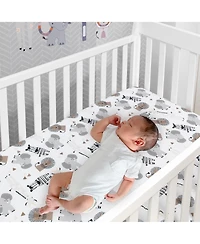 Lambs & Ivy Baby Jungle Safari Gray/Tan/White Nursery 6-Piece Crib Bedding Set