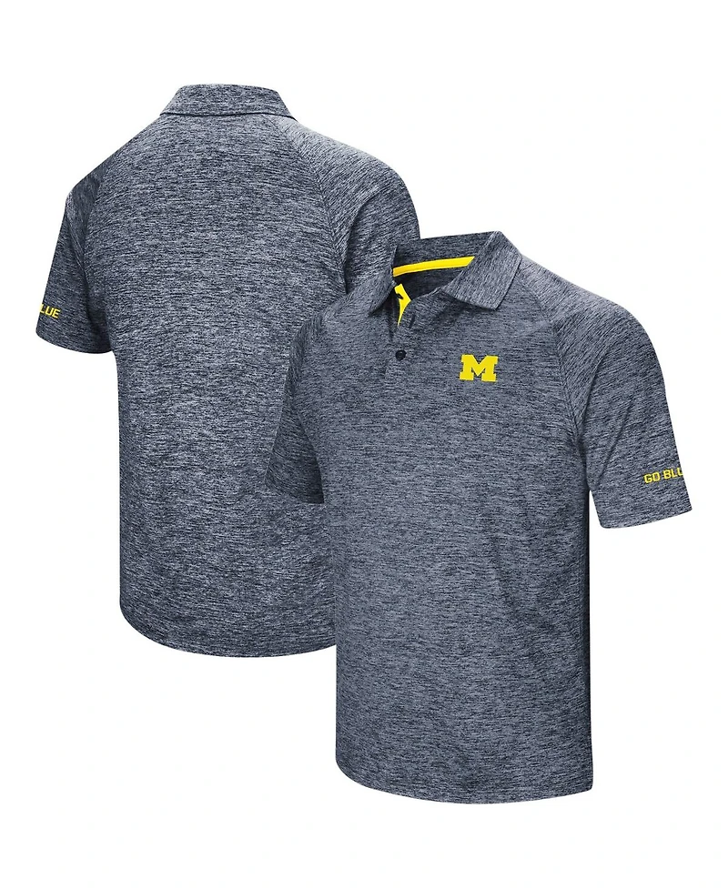 Men's Colosseum Navy Michigan Wolverines Big and Tall Down Swing Polo Shirt