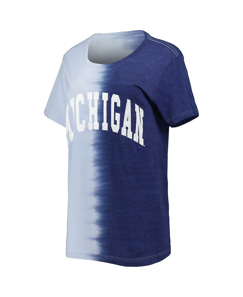 Women's Gameday Couture Navy Michigan Wolverines Find Your Groove Split-Dye T-shirt