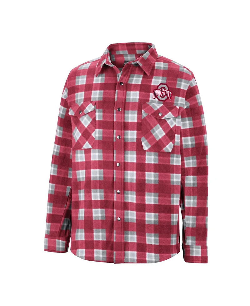Men's Colosseum Scarlet Ohio State Buckeyes Ellis Full-Snap Jacket