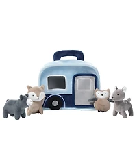 Lambs Ivy Interactive Blue Camper/Rv Plush with Stuffed Animal Toys