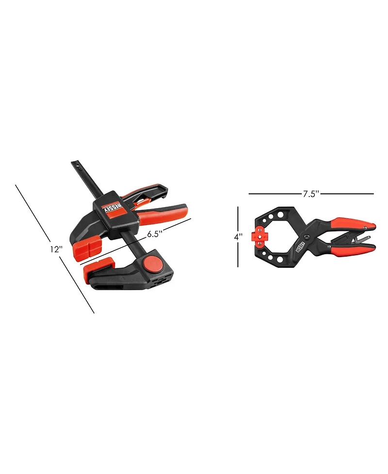 Bessey Trigger and Spring Combo Deep Reach Clamp Tool Set, 6 Piece