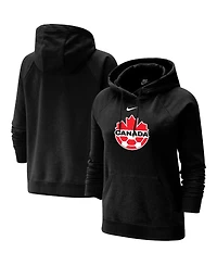 Women's Nike Black Canada Soccer Varsity Raglan Tri-Blend Pullover Hoodie