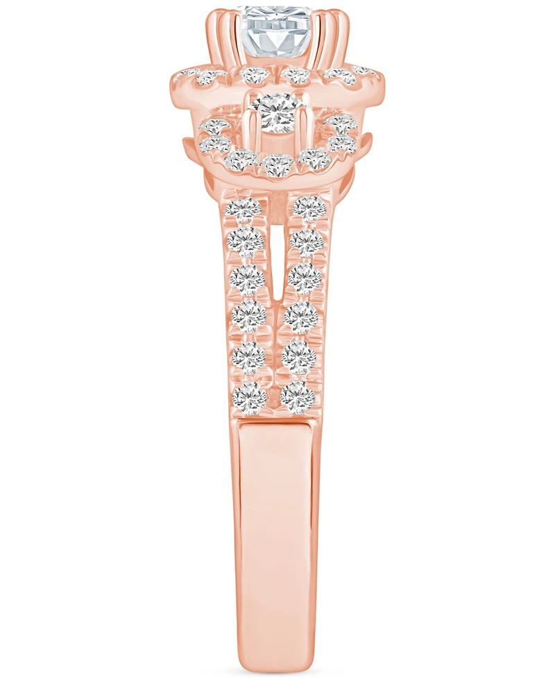 Diamond Halo Engagement Ring (1 ct. t.w.) 14k White, Yellow or Rose Gold