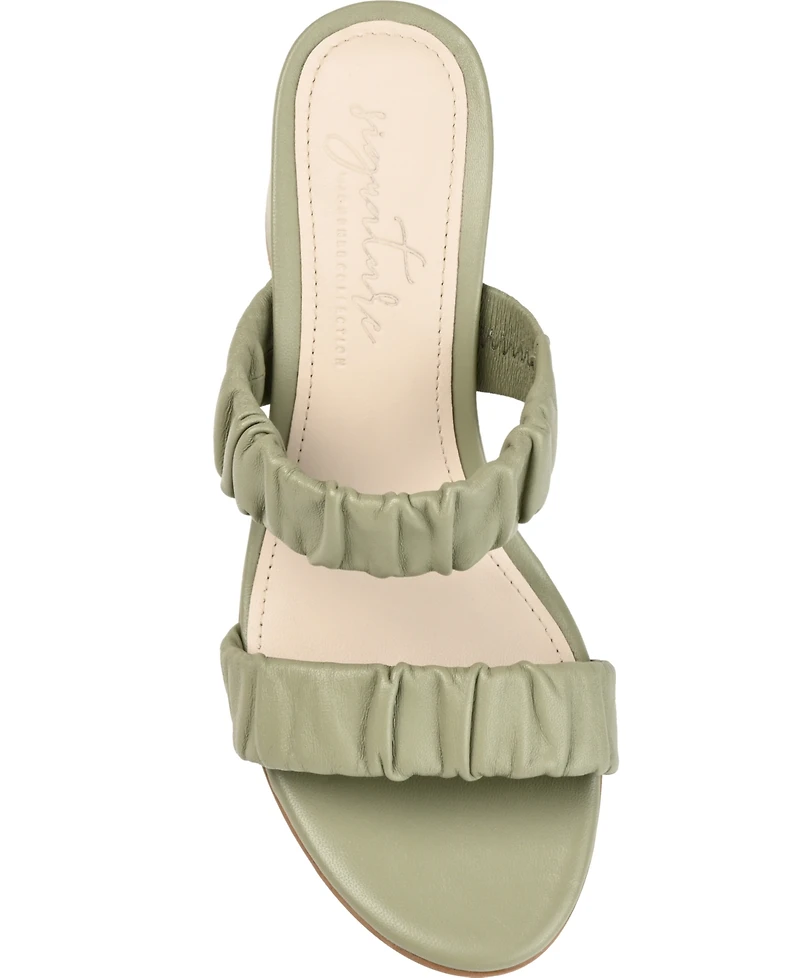 Journee Signature Women's Vidda Ruched Slip On Sandals