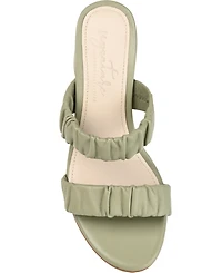 Journee Signature Women's Vidda Ruched Slip On Sandals