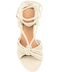 Journee Signature Women's Railee Braided Block Heel Sandals