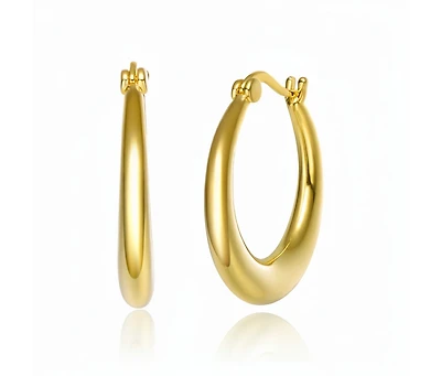 14K Gold Plated Large Hoop Earrings
