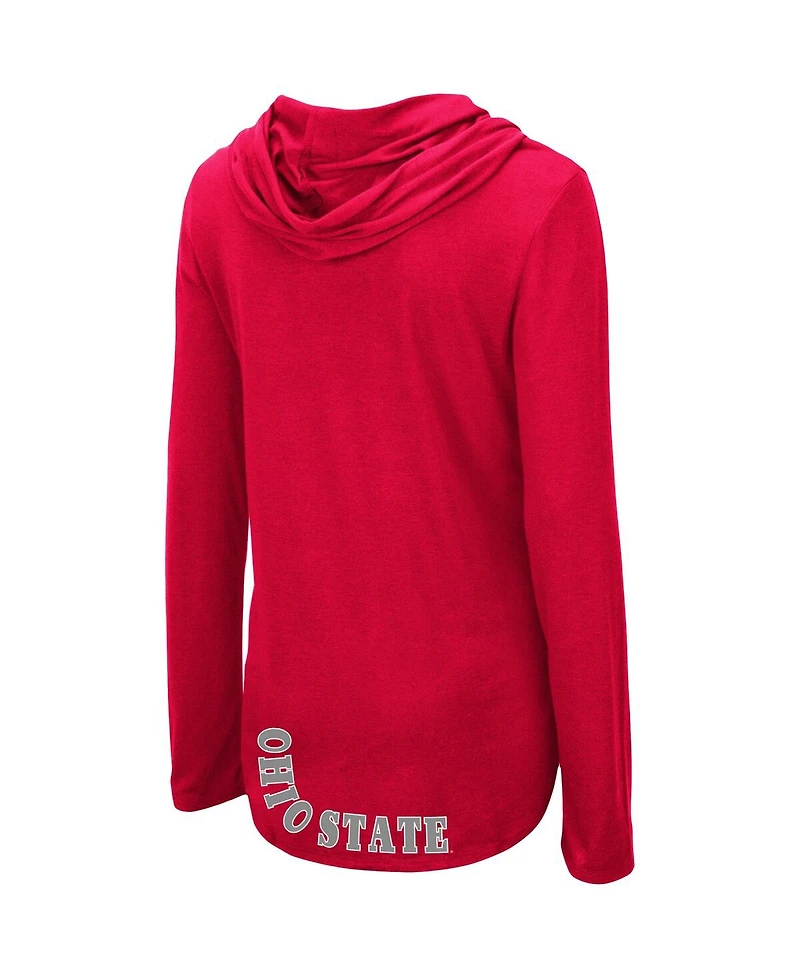 Women's Colosseum Scarlet Ohio State Buckeyes My Lover Hoodie Long Sleeve T-shirt