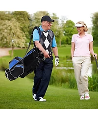 Costway Golf Stand Cart Bag Club w/6 Way Divider Carry Organizer