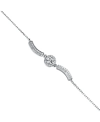 Sterling Silver Cubic Zirconia Center Stone Bracelet