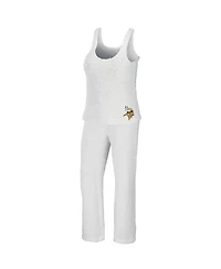 Women's Wear by Erin Andrews Cream Minnesota Vikings Cozy Scoop Neck Tank Top Pants Sleep Set