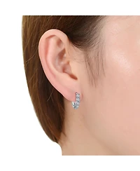 Rachel Glauber Elegant Extra Mini Huggie Hoop Earrings in White Gold Plated or 14K Gold Plated