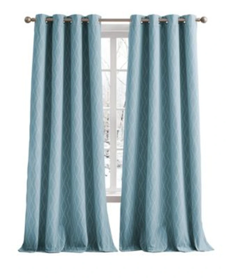 G.H. Bass Co. Outdoor River Diamond Grommet Blackout Set 2 Panels Collection