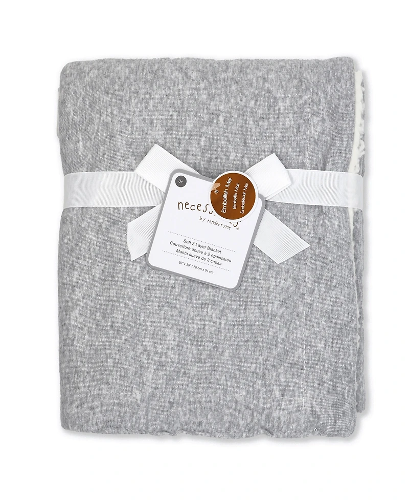 3 Stories Trading Baby Boys or Baby Girls Knit Blanket with Sherpa