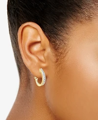 Diamond Channel-Set J-Hoop Earrings (1/2 ct. t.w.) 10k White ,Yellow or Rose Gold