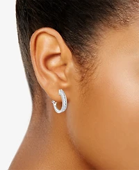 Diamond Channel-Set J-Hoop Earrings (1/2 ct. t.w.) 10k White ,Yellow or Rose Gold