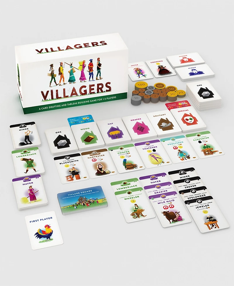 Sinister Fish Games Villagers Shifting Seasons a Card Drafting Tableau Building Game