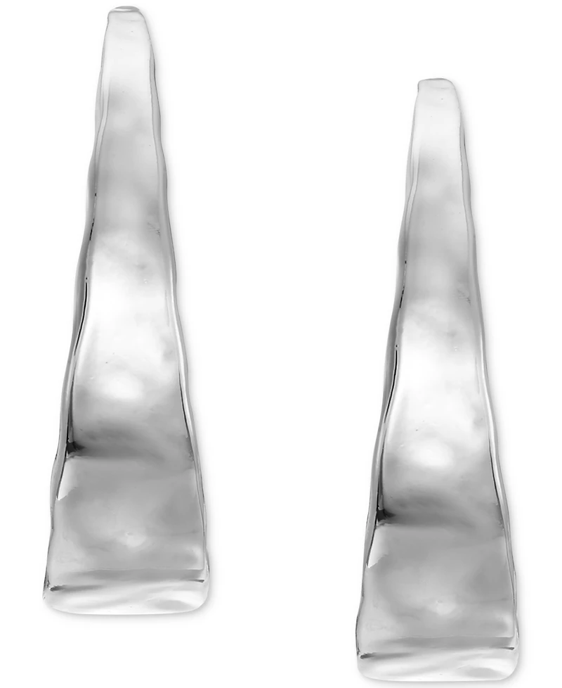 Style & Co Silver-Tone Hammered Medium Hoop Earrings 1.5", Exclusively at Macy's