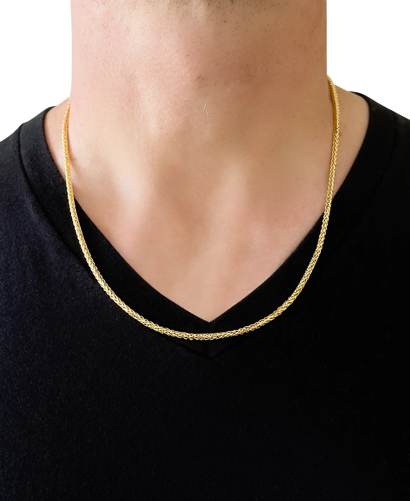 Square Wheat Link 22" Chain Necklace in 14k Gold
