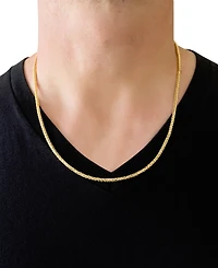 Square Wheat Link 22" Chain Necklace in 14k Gold
