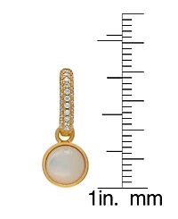 Macy's Mother of Pearl and Cubic Zirconia Round Drop Earrings